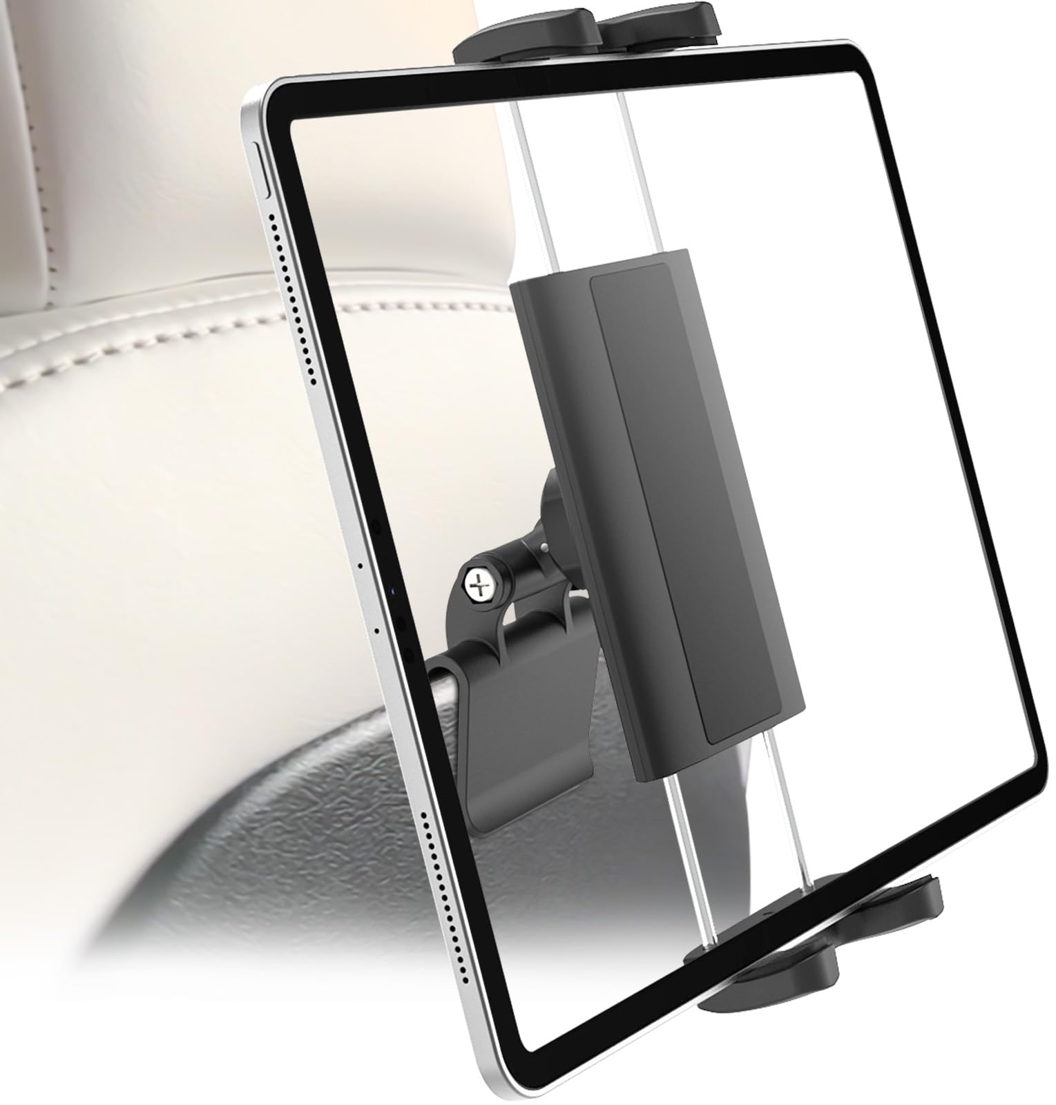 Rücksitz-Tablet-Halterung für Tesla, 360° verstellbare Modell 3/Y Kopfstütze, Tablet-Halterung für Kinder, Metall Modell Y Rücksitzständer für iPad Pro 12,9 Air Mini, Galaxy Tab/Z Fold, Fire