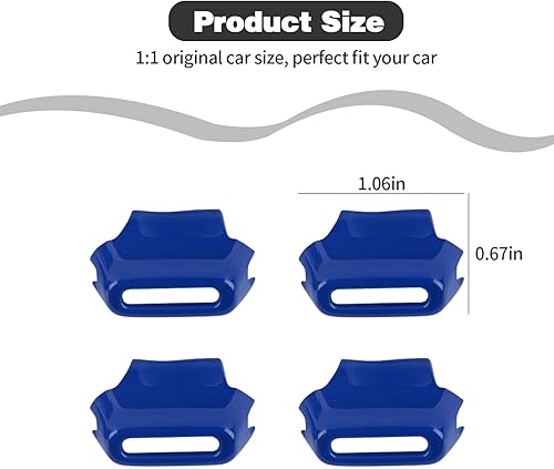Miniatura 7 de Cubierta de botón de aire acondicionado para consola central Ford Bronco 2021 2022 2023 + 24 puertas (4 piezas, ABS, azul)