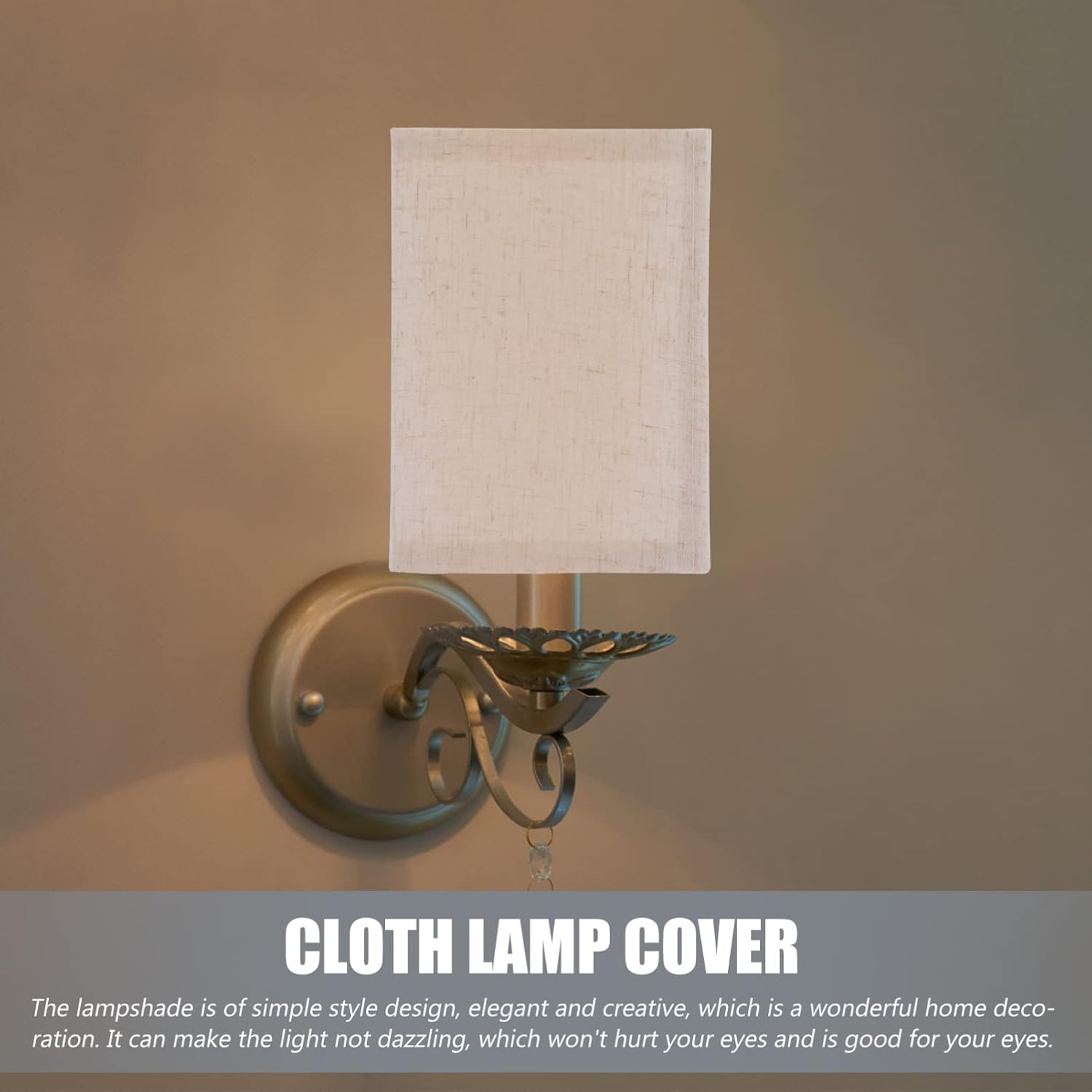 Beaupretty Drum Lamp Shades Square Lamp Shade Detachable Cloth Protector Lamp Cover Clip On Bulb Lamp Accessory for Table Floor Pendant Light Small Lamp Shades