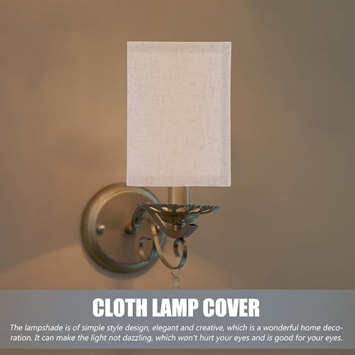 Miniatura 7 de Beaupretty Pantalla de lámpara cuadrada para lámpara de tambor, protector de tela desmontable, clip en la lámpara de la bombilla, accesorio para