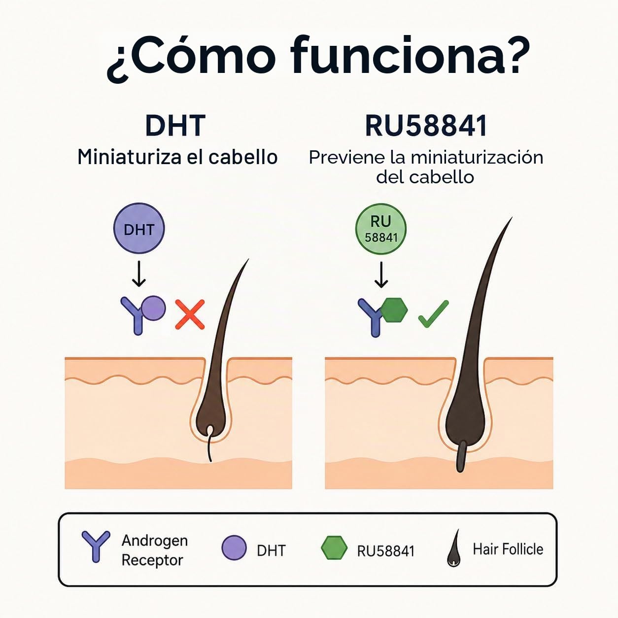 RU58841 Solución 5% - 50 ml - Tratamiento contra la caída del cabello para hombres