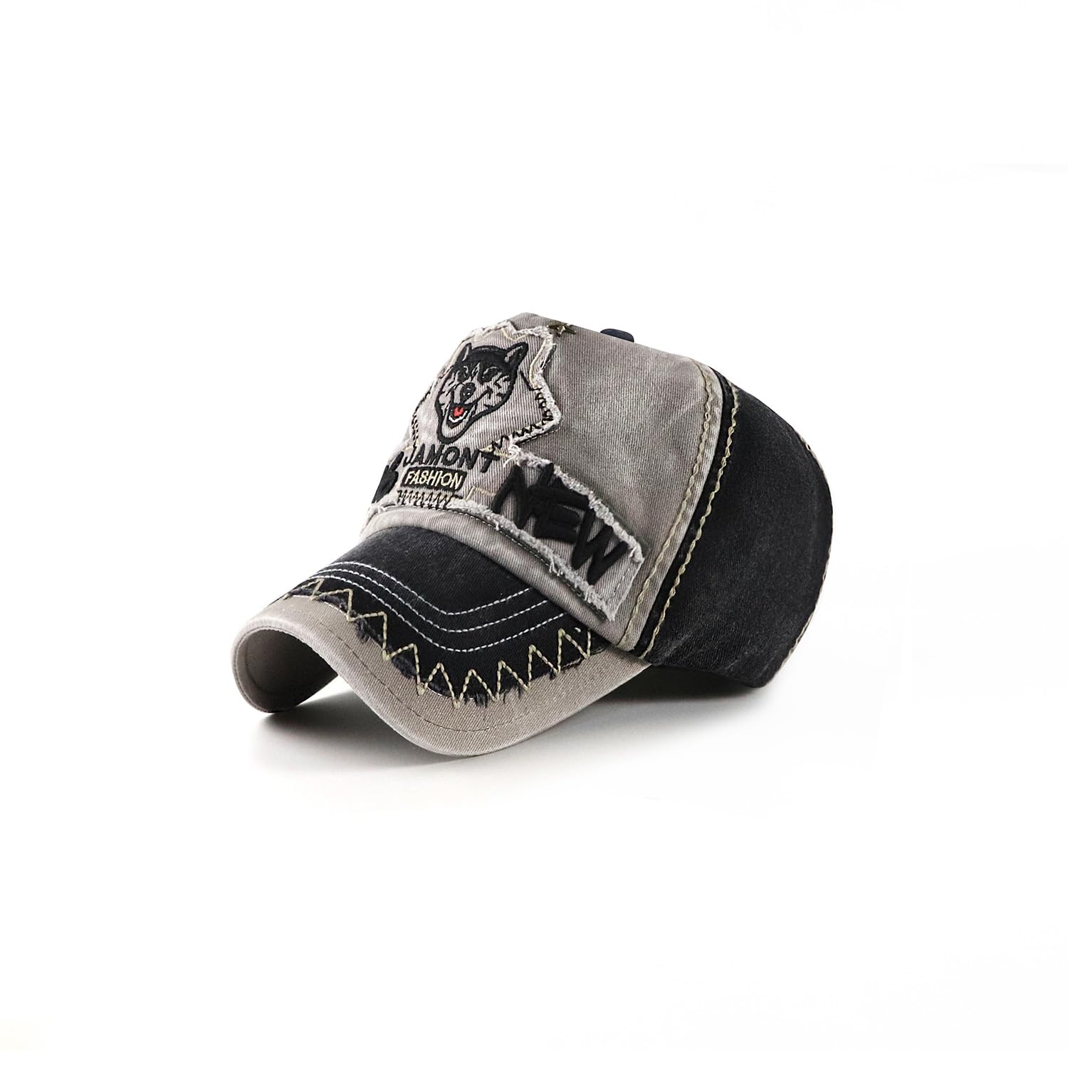 CHENNUO Men's Cotton Distressed Vintage Baseball Cap Snapback Fashion Outdoor Travel Sport Cap Truck Hats (Black)