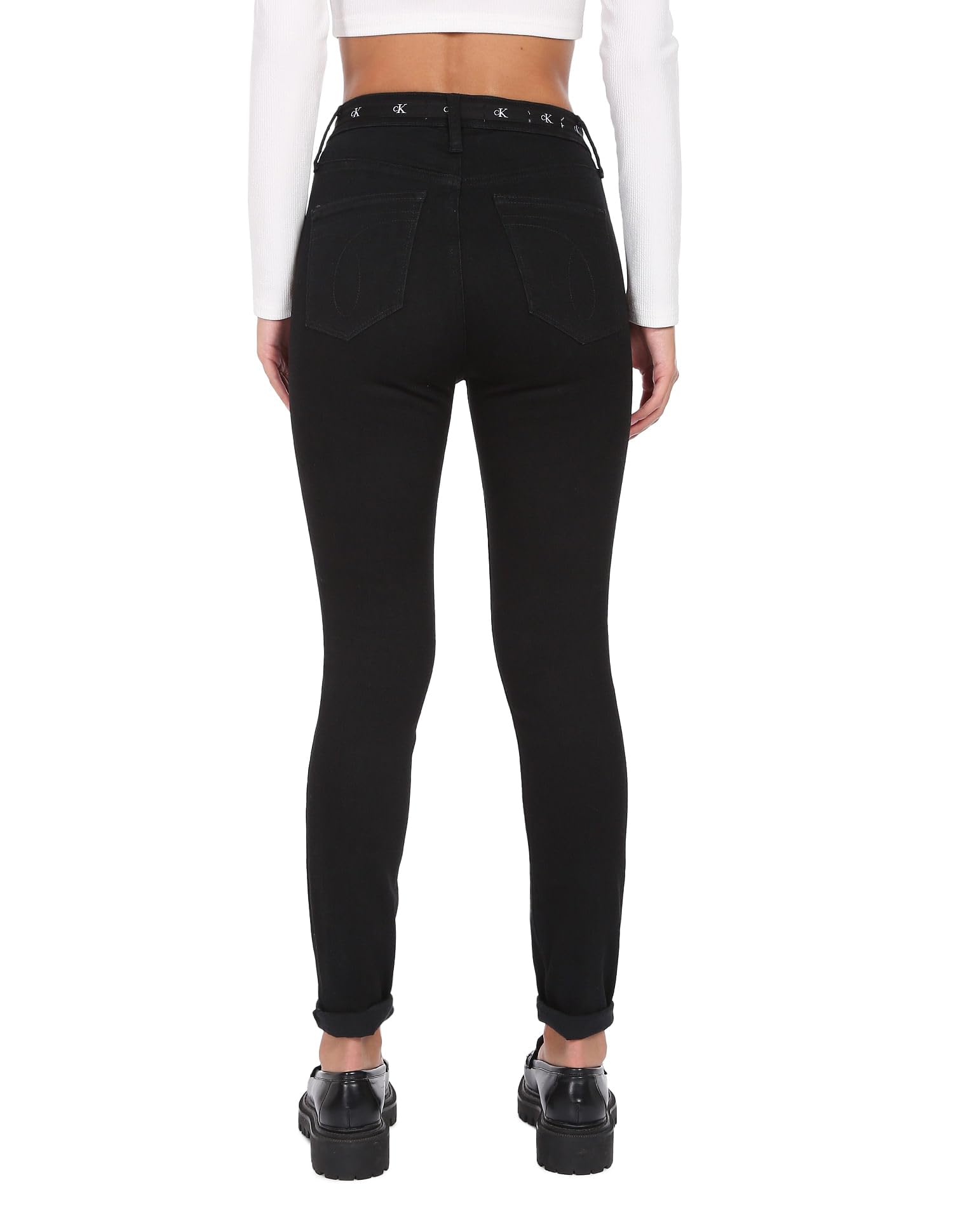 Calvin Klein Jeans High Rise Skinny J20J219522 Pantaloni, Denim (Denim Rinse), 30W / 30L Donna
