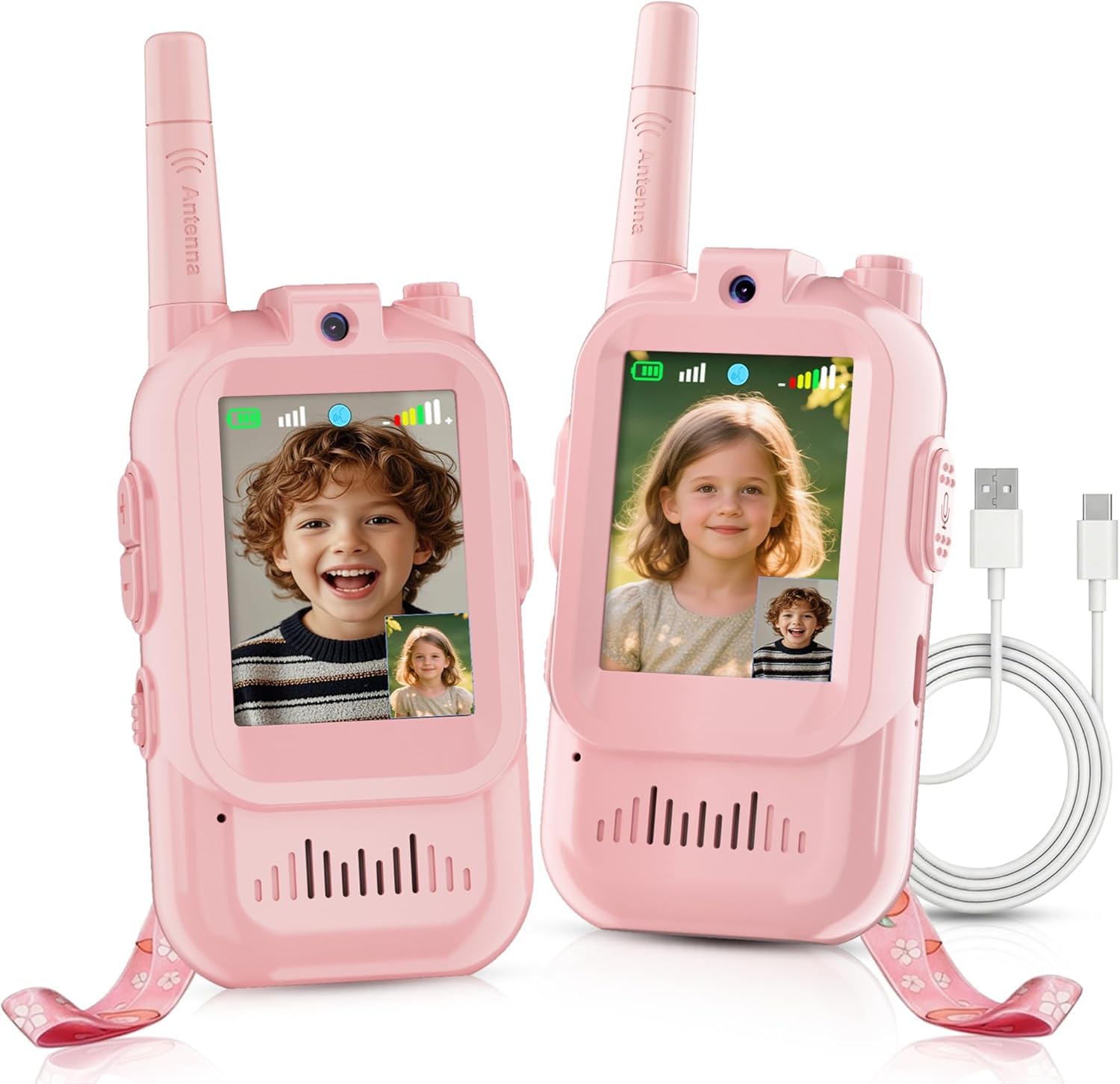 Video Walkie Talkies for Kids with Camera, 2 Pack Rechargeable