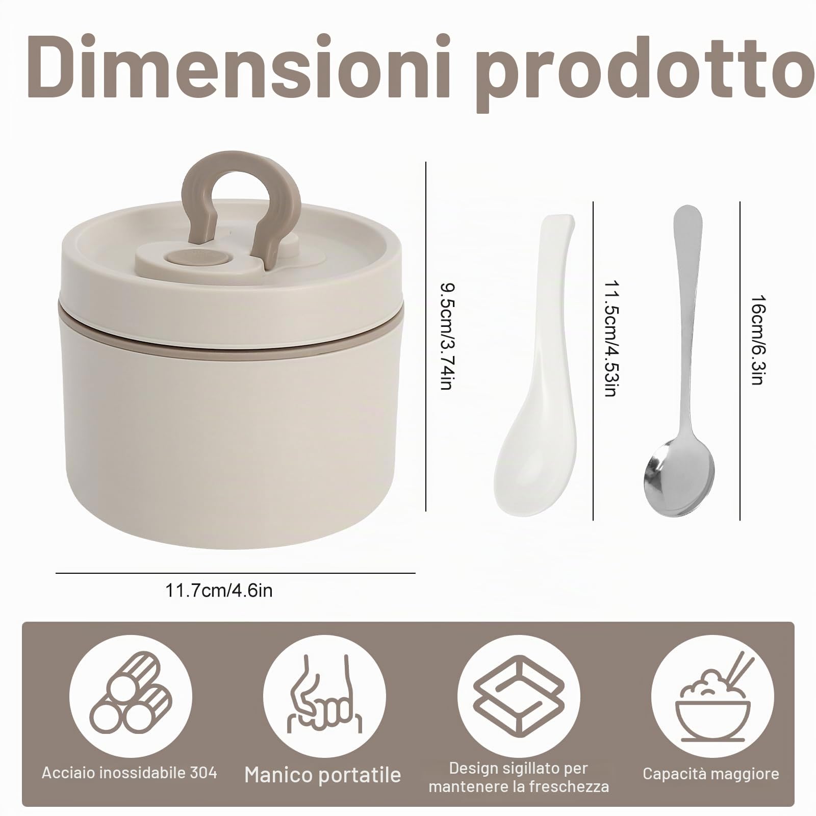 Contenitore termico per alimenti 650ml, contenitore termico in acciaio inox con cucchiaio, termico per alimenti, termos per cibo, a prova di perdite, contenitore termico per pranzo, termica