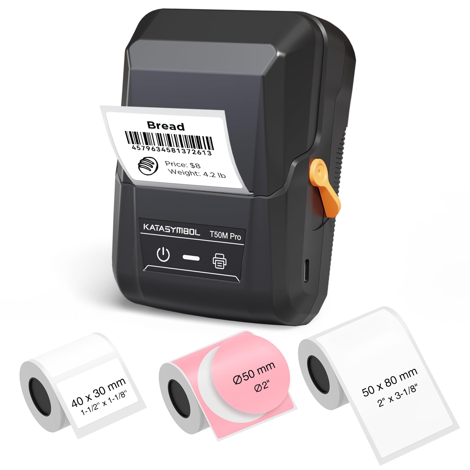 SUPVAN T50M Pro Bluetooth Label Maker Machine with 3 Tapes, Wide Waterproof Label, Versatile App with 40 Fonts and 650+ Icons, Inkless Labeler for Home, Kitchen, School, Office Organization, Black