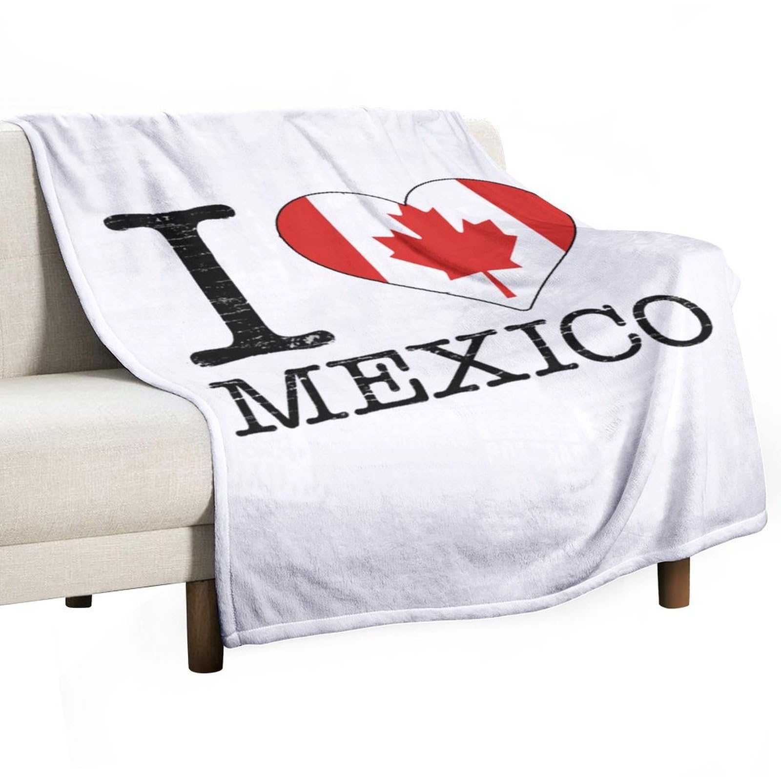 CGSBNGHA I Love Canada Mexico Flannel Fleece Blanket Lightweight Soft Throw Blankets for Sofa Couch Bed Chair