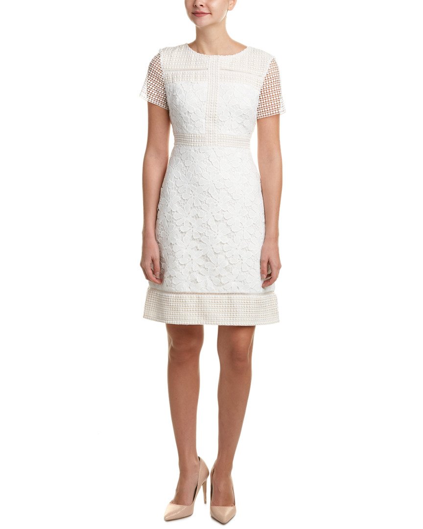 Donna Ricco Women's Short Sleeve Floral Lace Dress