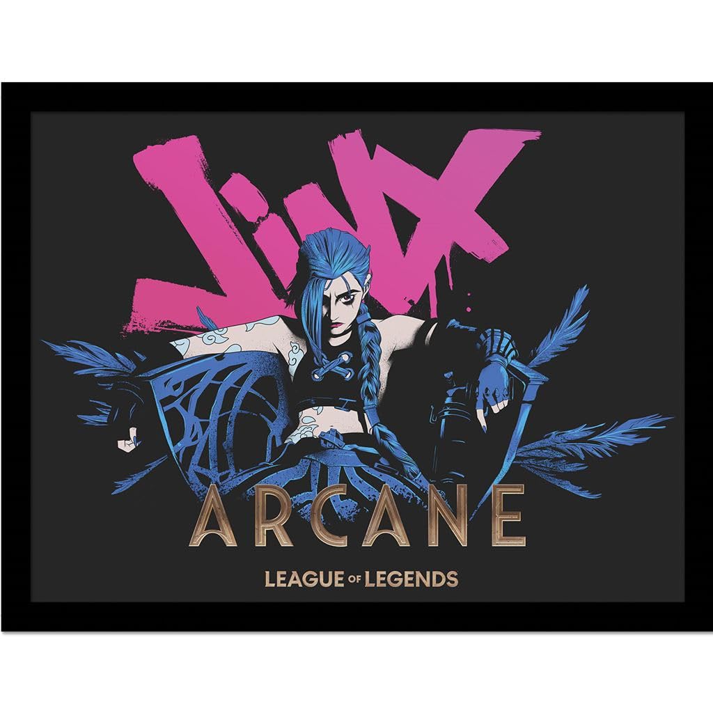 Pyramid International Arcane Jinx 30 x 40 cm Framed Collector Print, Officially Licensed League of Legends Artwork, One Size