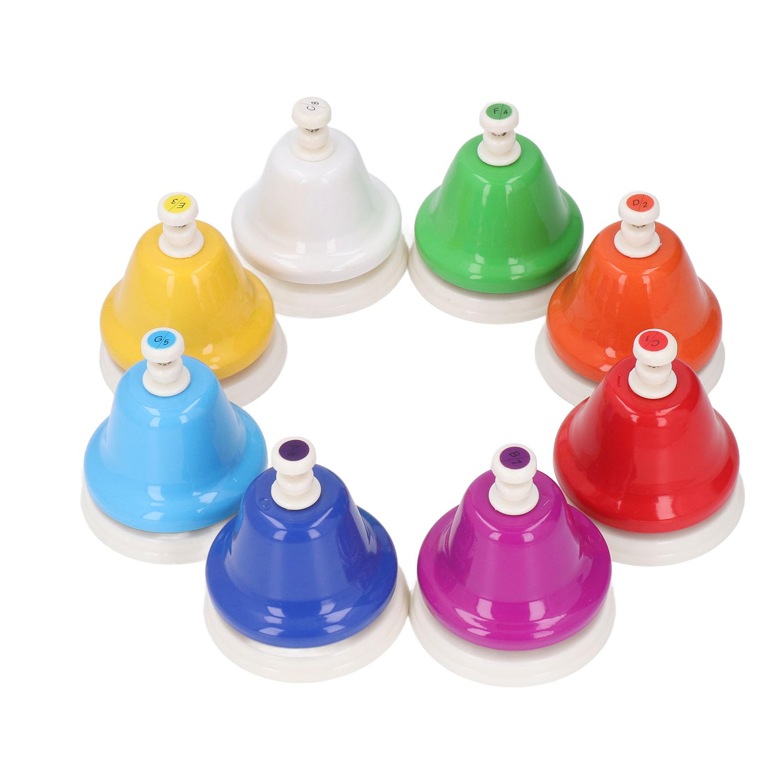 8 Pcs Kids Desk Bells 8 Notes Colorful Bells Set Rainbow Music Bells Metal Bells Percussion Music for Kids - Image 3