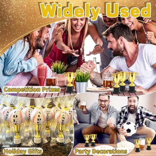 8 pack mini gold trophies award cupsgold participation trophy cupsplastic gold trophy for propsparty favorsrewardssportscompetitionswinning prizes 4 in