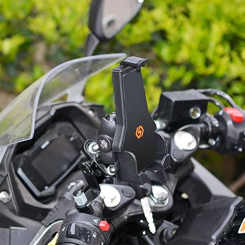 Miniatura 4 de Soporte de aluminio para teléfono de motocicleta, soporte de bola giratorio de 360, soporte de teléfono para motocicleta, bloqueo estable para