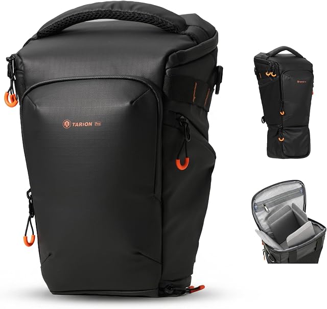 TARION Sac à lentilles de protection du chargeur supérieur - Élargissable pour DSLR avec annexe 70-200mm à 400mm Lentille - Sac à caméra de photographie étanche avec sangle d'épaule - TriadPack