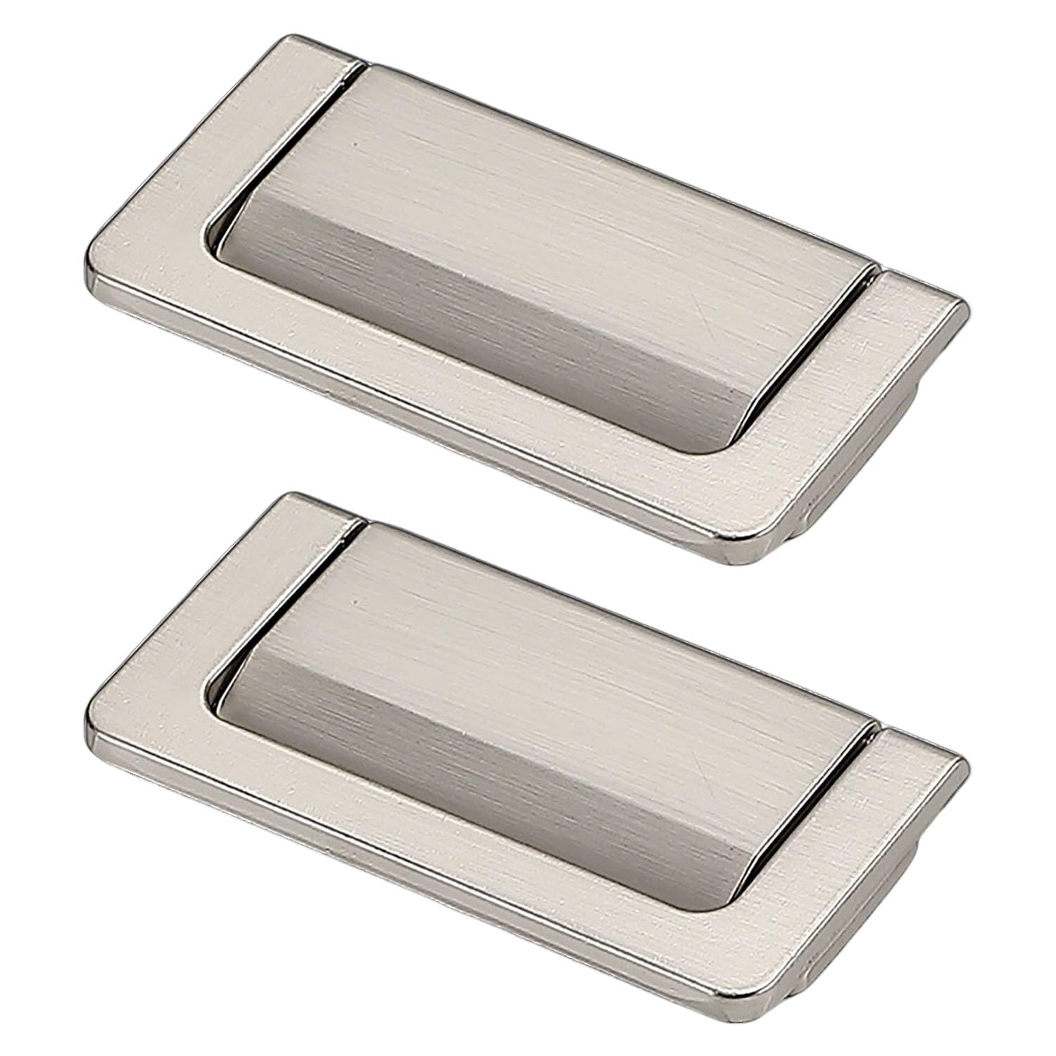 Boutons cachés pour cuisine et placards design en acier brossé mat x2