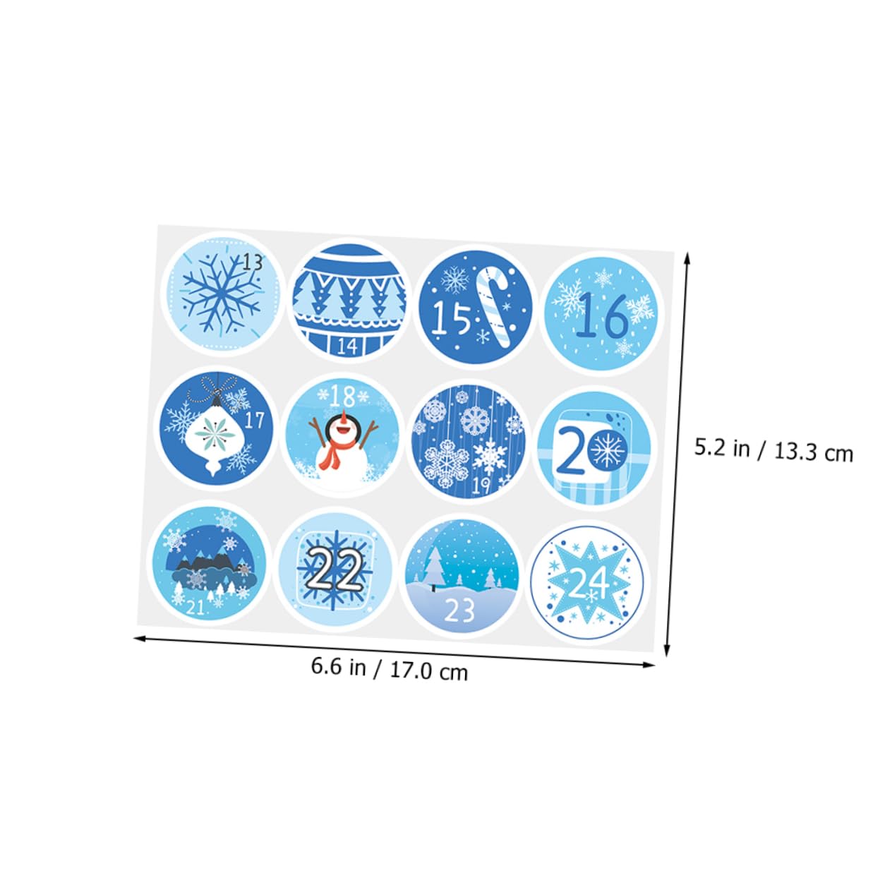 PRETYZOOM 160 Blatt Weihnachtskalender-Aufkleber Weihnachts-Countdown-Kalender Keks-Geschenktüten adventskalenderaufkleber weihnachtskalender aufkleber Weihnachtsgeschenkanhänger Blue