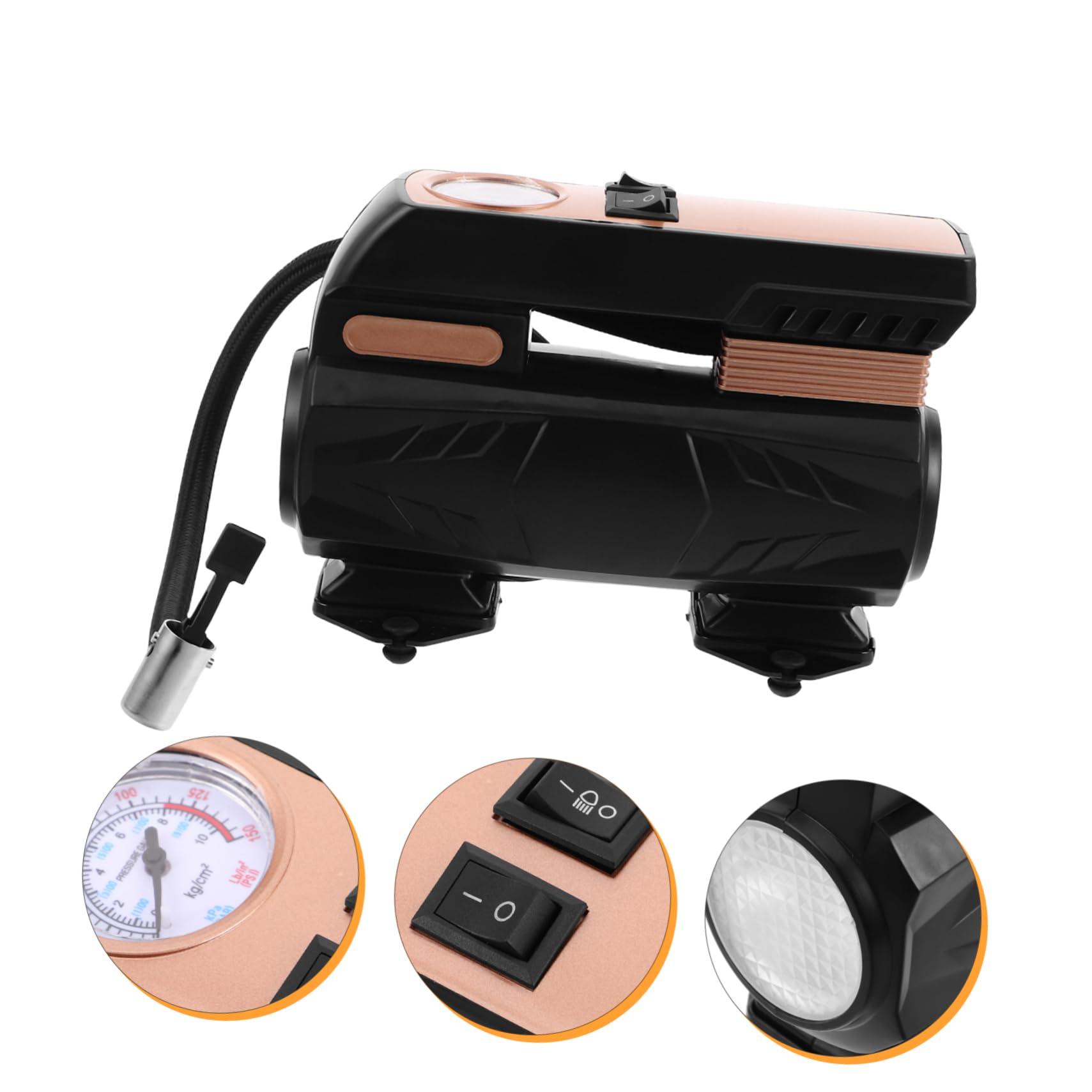ULTECHNOVO Compresseur à Air Portable 12v pour Voiture, Gonflage Automatique, Usage Polyvalent, pour Vélo et Matelas Gonflables, en Abs, Secours