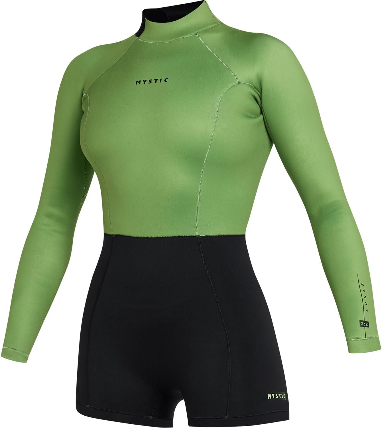 Mystic Womens Lunar 2/2mm Back-Zip Longarm Shorty Wetsuit - Soft Green 240111 M