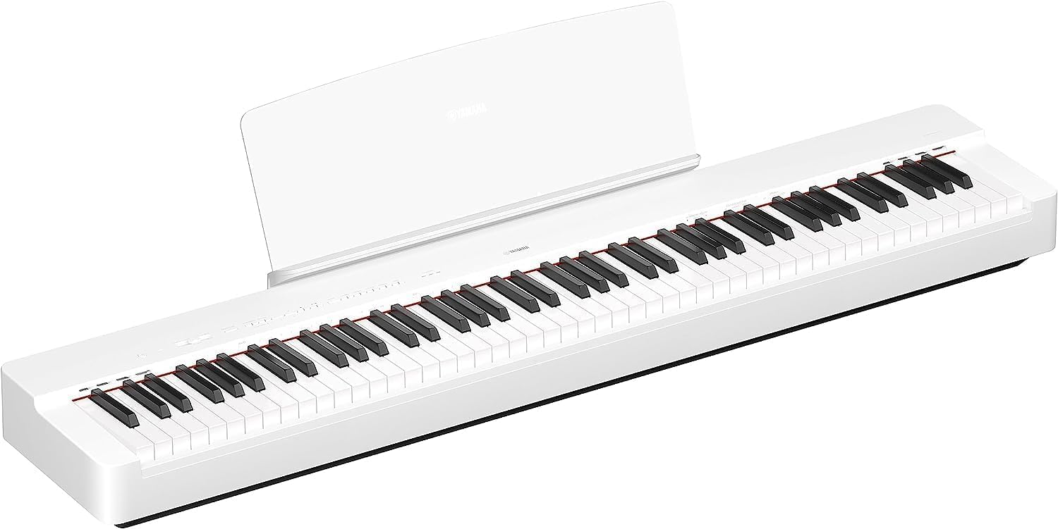 Yamaha Pianoforte digitale P-225, bianco - Piano digitale leggero e portatile in dotazione con cuffie HPH-150