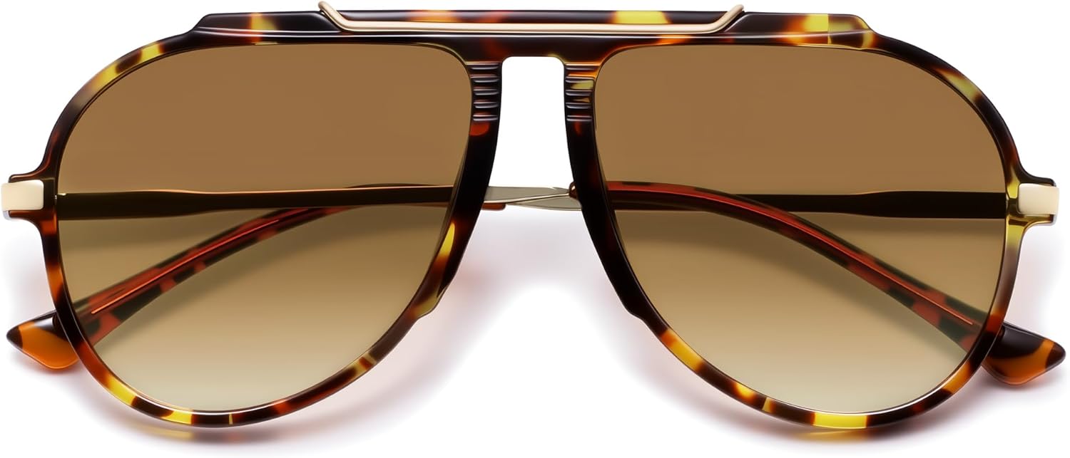 SOJOS Retro Oversized 70s 90s Aviator Sunglasses for Women Men Trendy Vintage Square Sun Glasses SJ2693 - Image 2