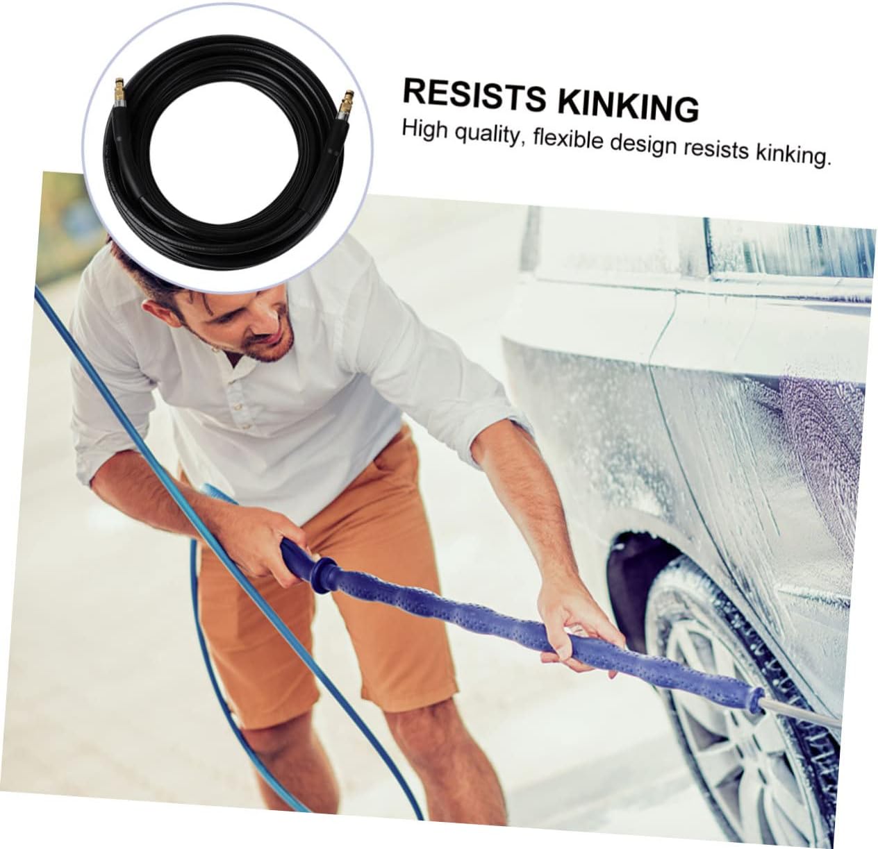 High Pressure Washer Hose Long Car Cleaning Hose for Cold Water Random Color