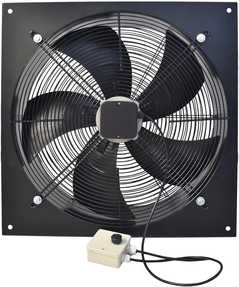 Industrial Extractor Fan, Commercial Axial Exhaust Blower Fan, Wall Air Circulator Fans with Speed Control Regulator for Workshop