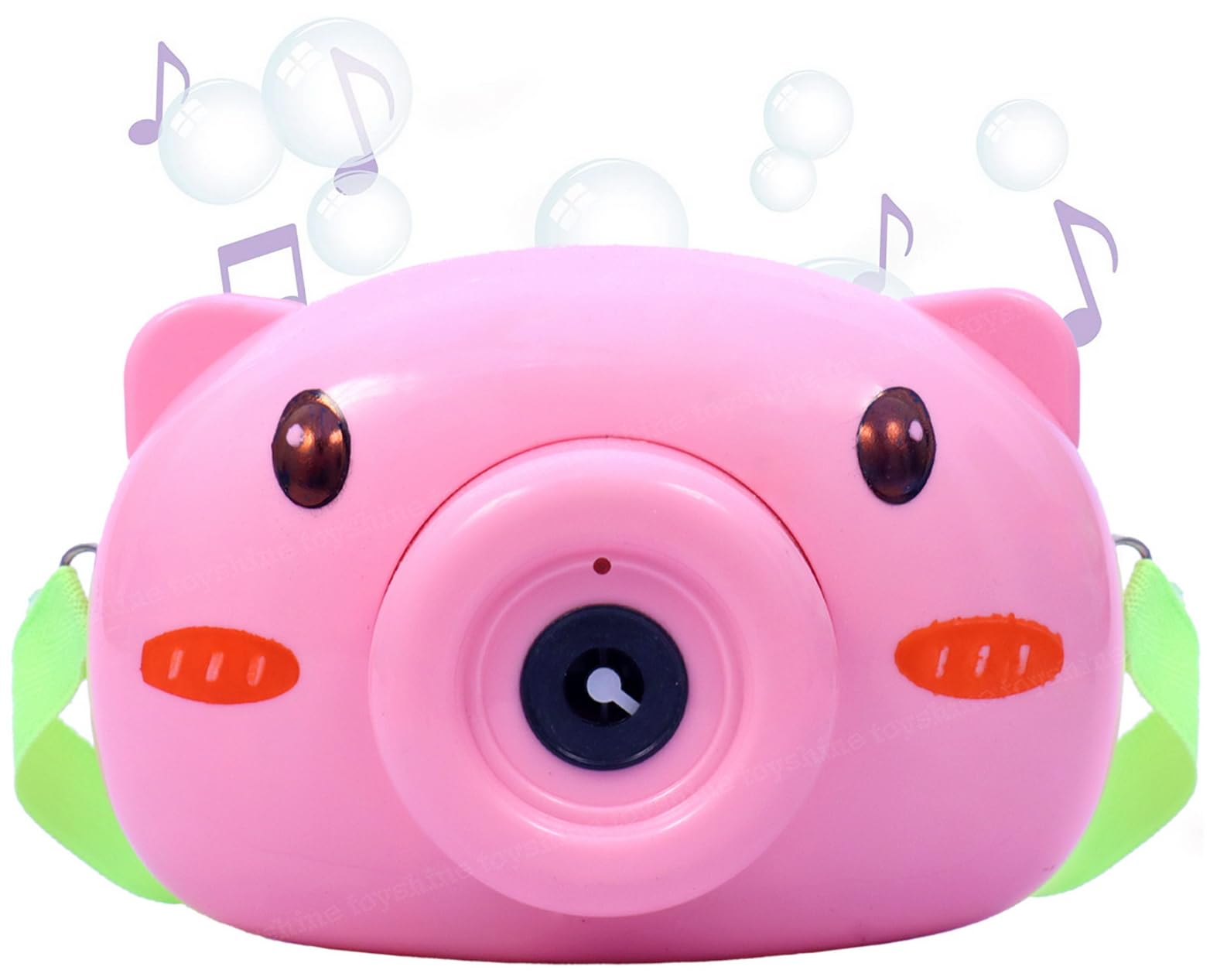 Toyshine Pig Face Bubble Camera Toys for Kids, Toddler with Music and Lights, Birthday Gift for Girls Boys Age 3+ Pink