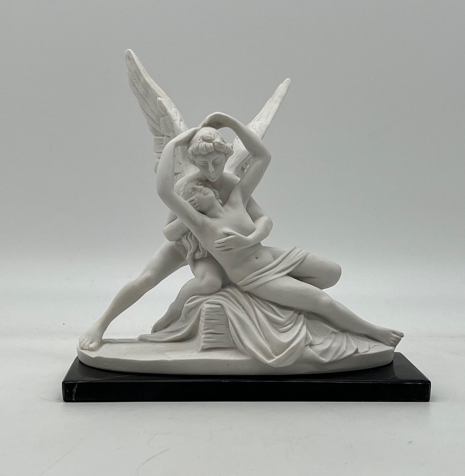 Generico ArteSacraCaravaggio Escultura Amor y Psique en polvo de alabastro y base de mármol, 20 x 19 cm (7,87 x 7,48 pulgadas) producción artesanal italiana.