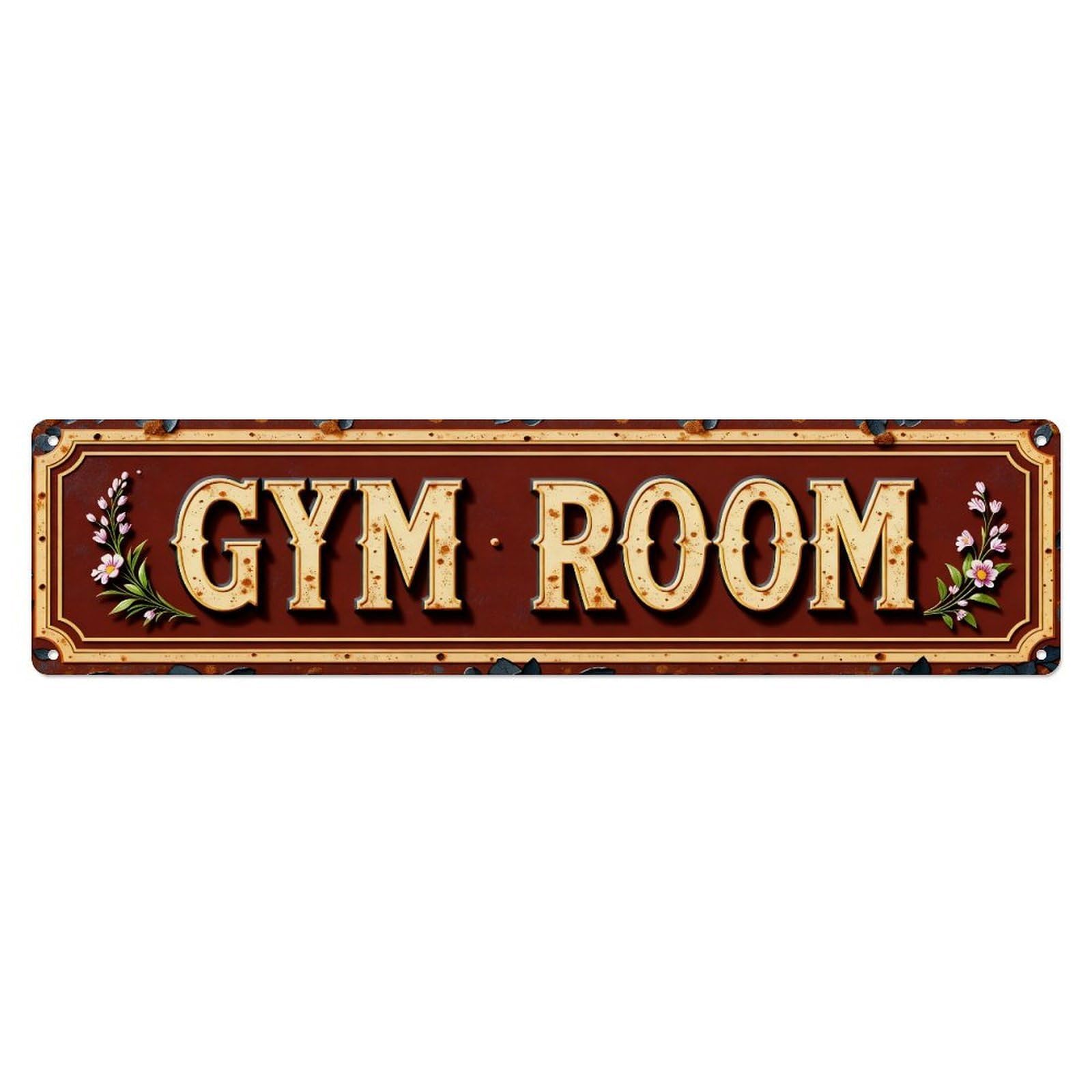 Gym Room Vintage Floral Sign Metal Tin Sign Plaque