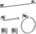 Ensemble de matériel de salle de bain 5 pièces noir mat, ensemble de barres à serviette en acier inoxydable, accessoires de salle de bain muraux 23,6 po