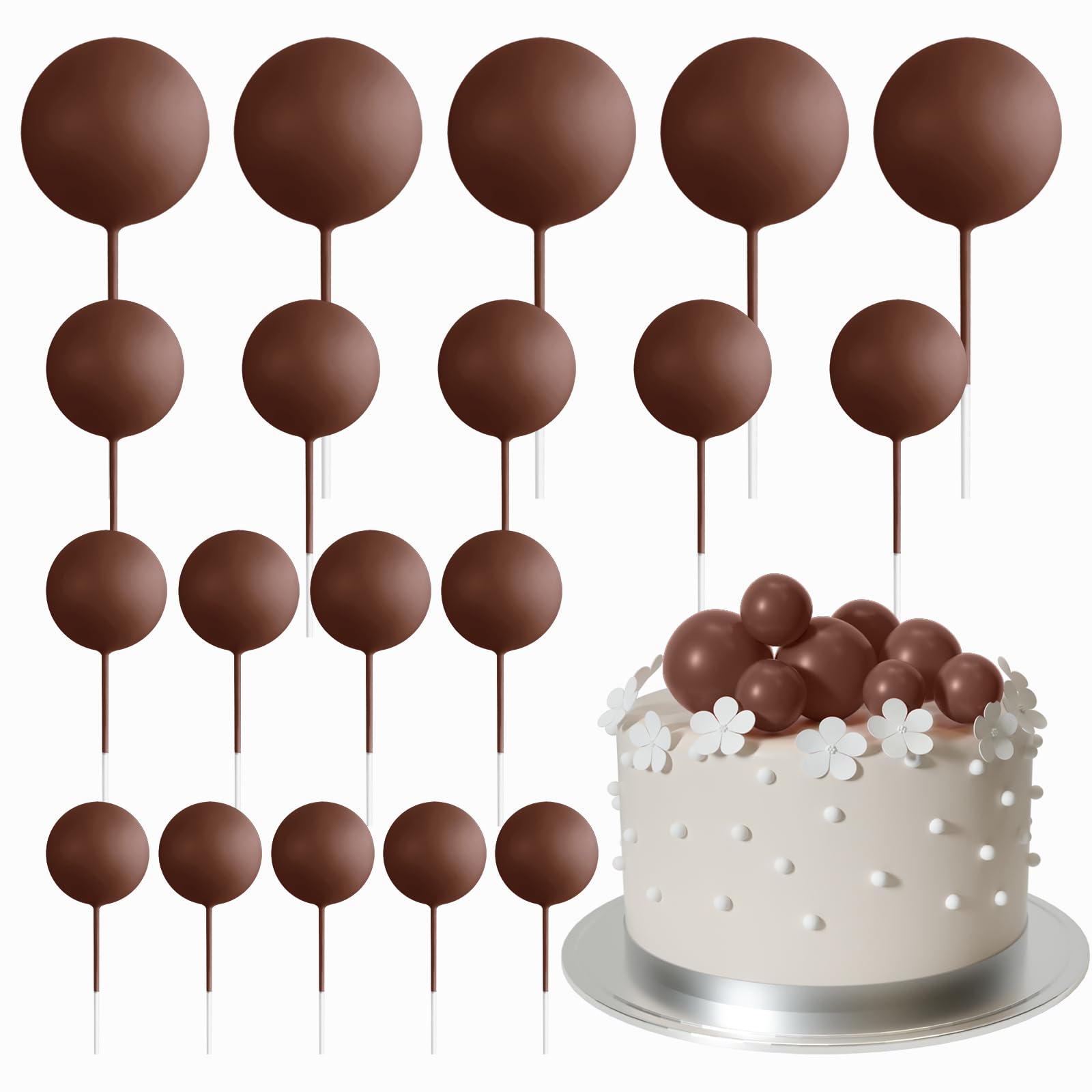 50 Stück Torten-Deko Kugeln Rosa - Styropor Cake Topper | Für Hochzeit & Geburtstag