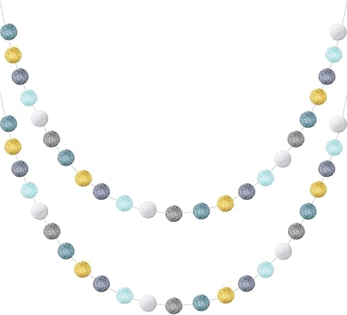 Boao 2 guirnaldas de pompones de fieltro para decoración de Navidad, 6.5 pies de largo, 24 cuerdas de pompones para pared, decoración de árbol de disponible en Yaxa Guatemala