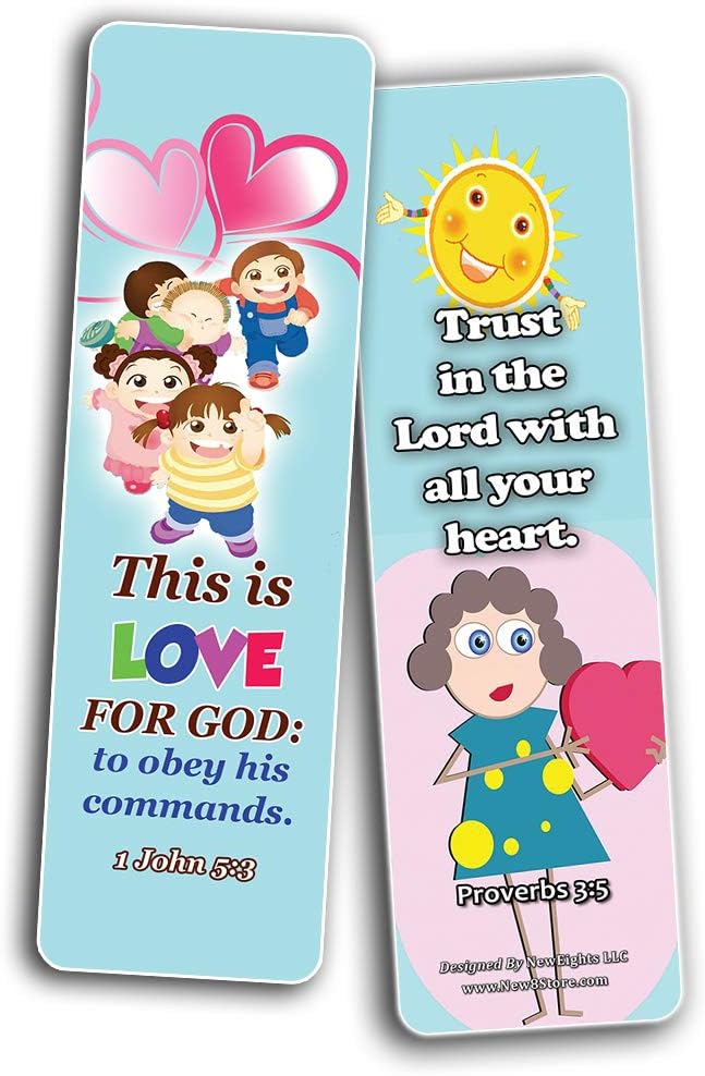 Short Bible Verses for Kids Bookmarks (60-Pack) - Great Way for Kids to Learn The Scriptures