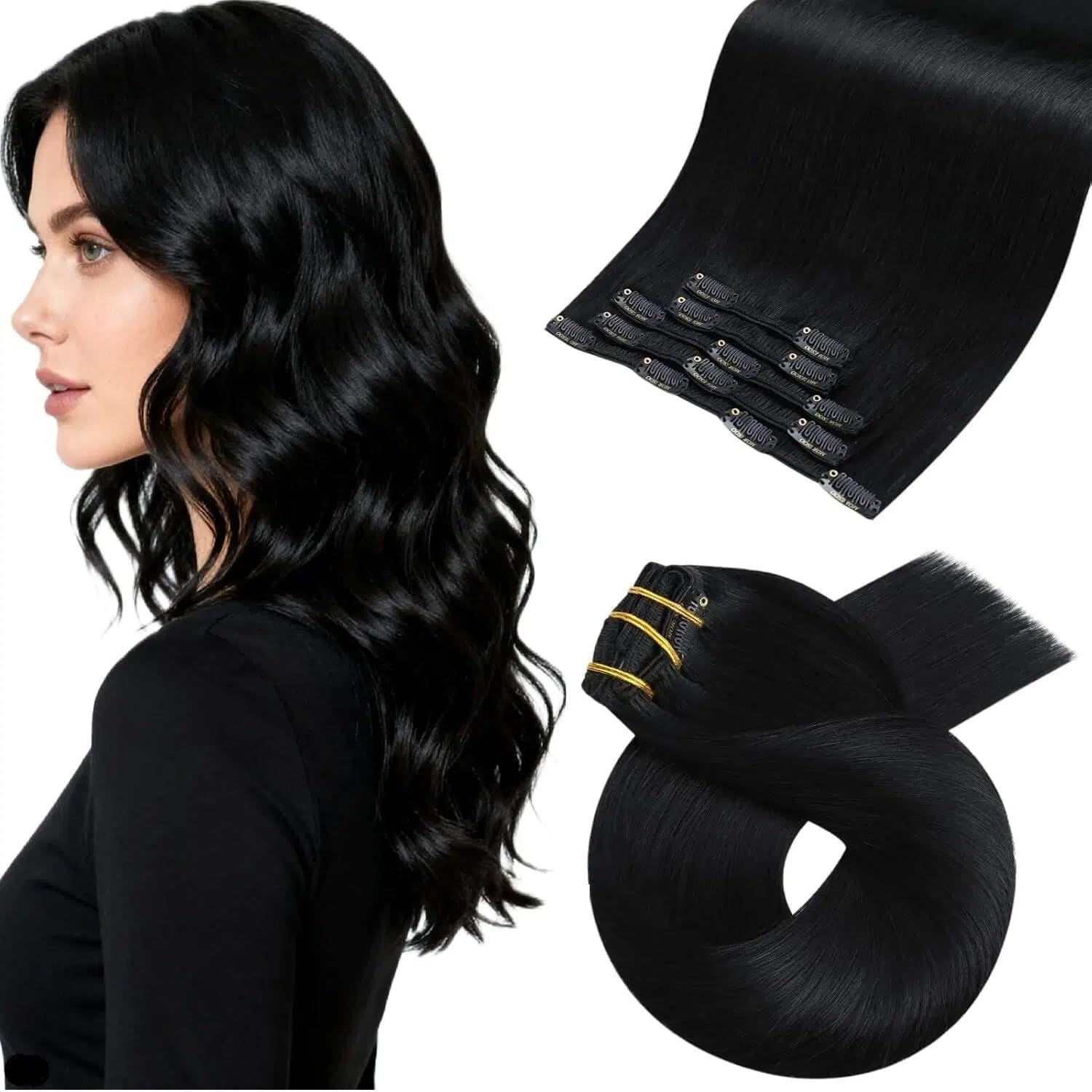 Moresoo Clip in Extensions Echthaar Haarverlängerung Echthaar Extensions Clip