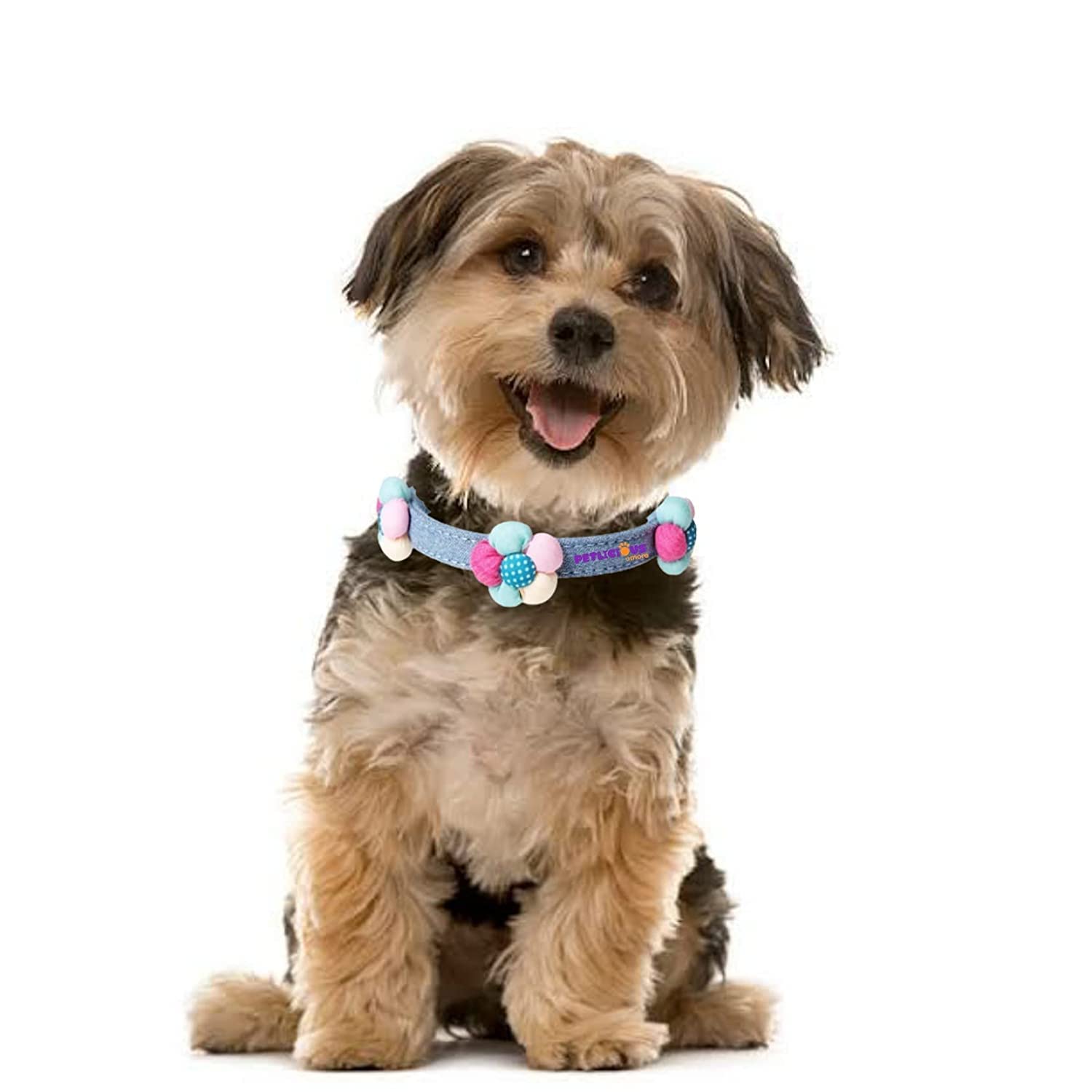 Picckola International® 3D Flower Adorment Designer Comfortable Hemp Dog Collar (Small)