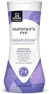 Summer's Eve Delicate Blossom pH-Balanced Feminine Wash for Women - Removes Odor, Refreshes Intimate Areas, 15 Fl Oz