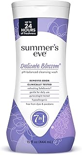 Summer's Eve Delicate Blossom - Jabón íntimo para todo el cuerpo de uso diario, pH balanceado para mujeres, elimina el olor vaginal y refresca, 15 onzas líquidas