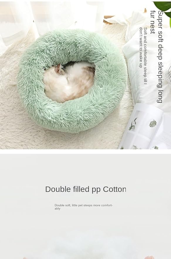 Cama Redonda para Gatos y Perros Pequeños 50cm Lavable Antideslizante miniatura 6