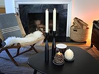 Vista 29 de Luminara Pinecone - Velas sin llama, con acabado marrón tiza, figuras de cono de pino, velas LED sin perfume, funcionan con pilas, con temporizador