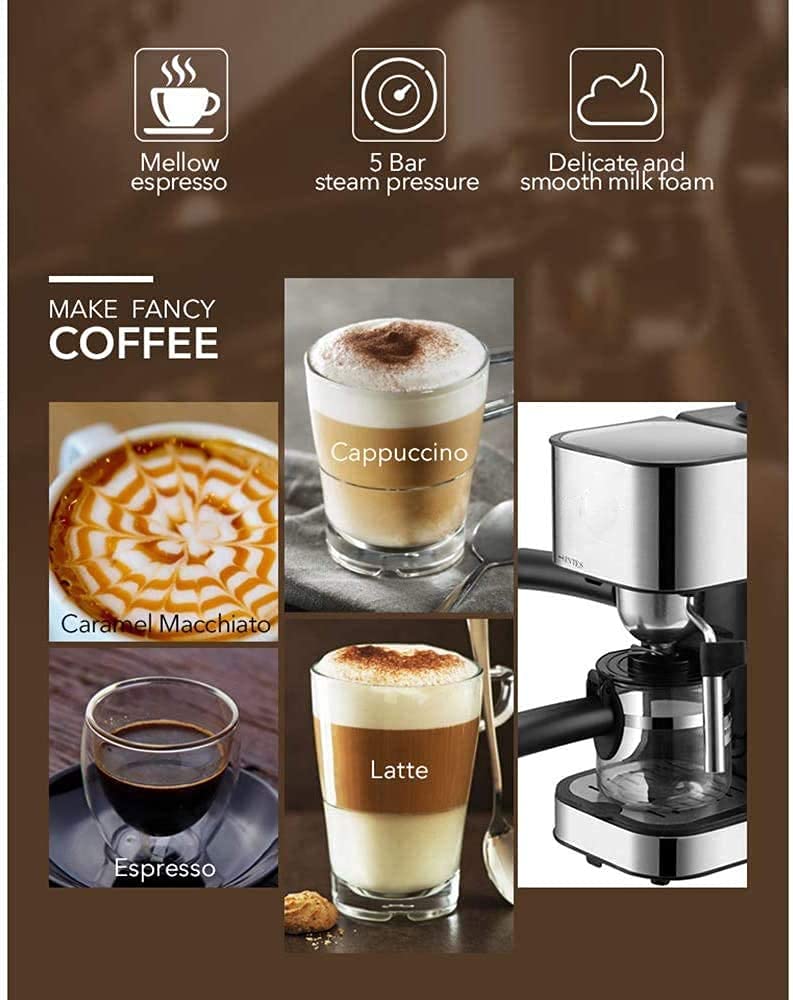 Vaporizador de Leche Batidora de Leche Calentador de Leche Máquina de café espresso multifuncional para hacer capuchino con vaporizador de leche, juego de paquete de barista con espumador de leche i