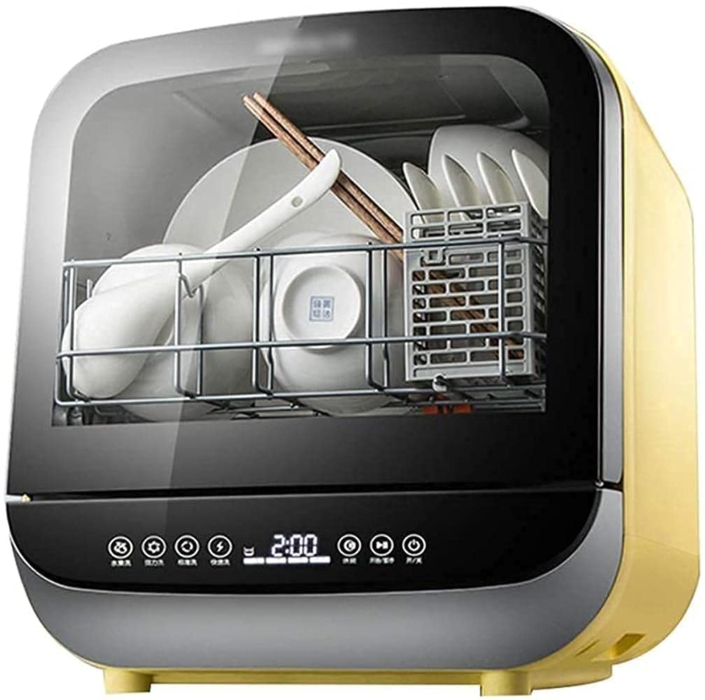 Lavavajillas de sobremesa portátil, Lavavajillas Compacto de sobremesa Minilavavajillas con 4 programas Lavavajillas de sobremesa Lavavajillas Slimline Consumo de Agua