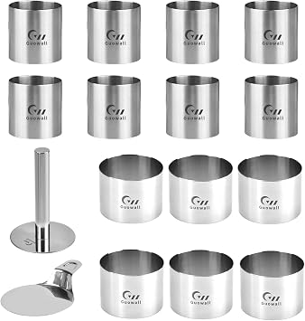 Seamless Round Cake Ring Mold 14 Pack Set 2 inch and 3 inch Stainless Steel Pastry Cutter