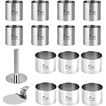 Seamless Round Cake Ring Mold 14 Pack Set 2 inch and 3 inch Stainless Steel Pastry Cutter