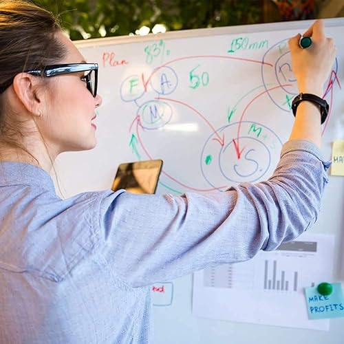 Miniatura 10 de XBoard Pizarra magnética con marco de aluminio de borrado en seco con bandeja de marcador desmontable