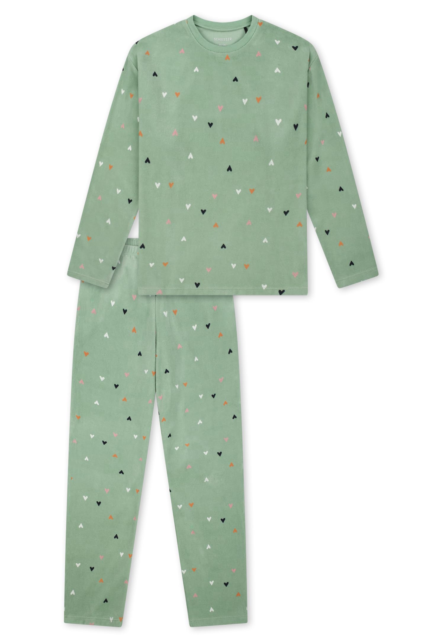 Schiesser Mädchen Schiesser Mädchen Schlafanzug Set Pyjama Lang Velour - Größe 98 Bis 176 Pyjamaset (1er Pack)