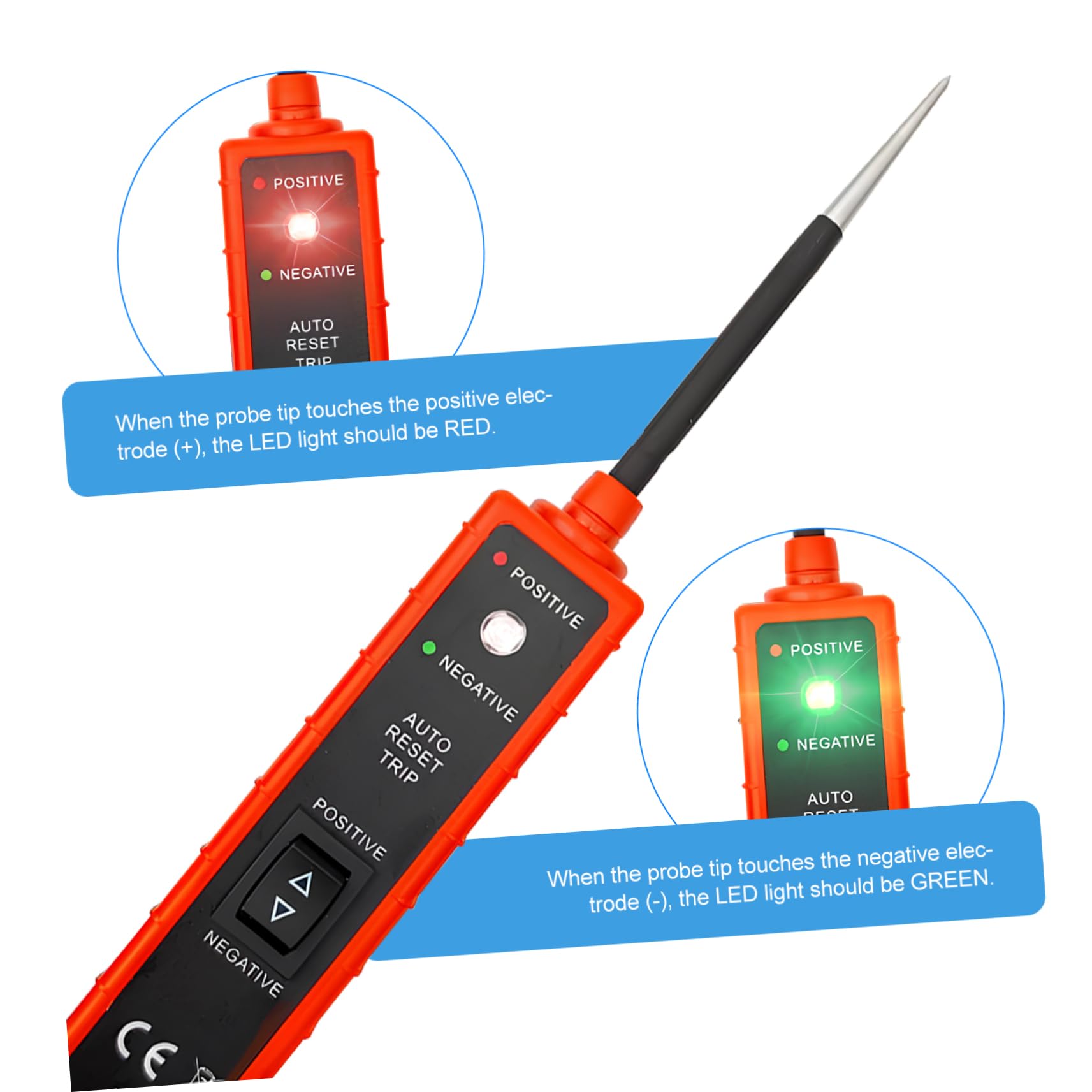 TOPBATHY Probador de Circuitos Automotrices Dc 6-24v, Identifica Cortocircuitos y Circuitos Abiertos, para Coche y Camión, Sonda Metálica