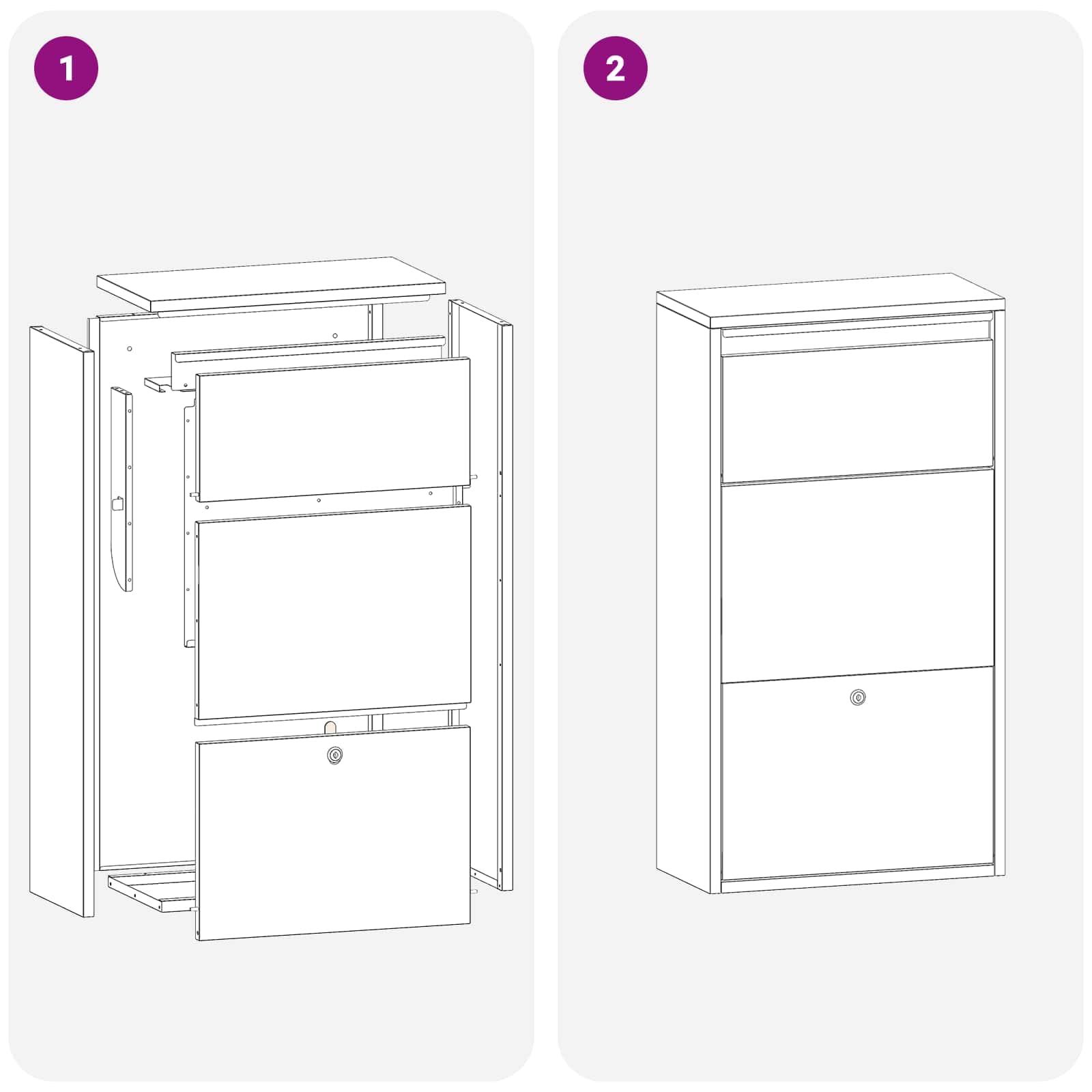 vidaXL Caja de Entrega de Paquetes con Puerta Oxidado 44 x 22 x 82 cm, Jardín y terraza, buzón Moderno, Resistente a la Intemperie, Elegante Almacenamiento de Paquetes