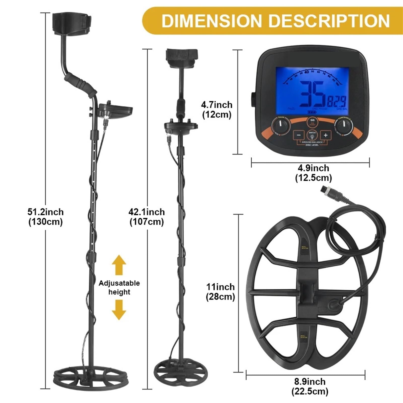 Metall Detektor Professionelle Unterirdischen Tiefe Gold Schatz Hohe Frequenz Punkt Erkennen Handheld zur Goldsuche