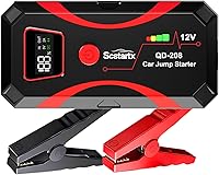 Scstartx 208 2000A Peak Car Jump Starter - Portable 12V Jump Box for Up to 7L Gas/4L Diesel, Flashlight, USB Charger & Smart Safety Clamps