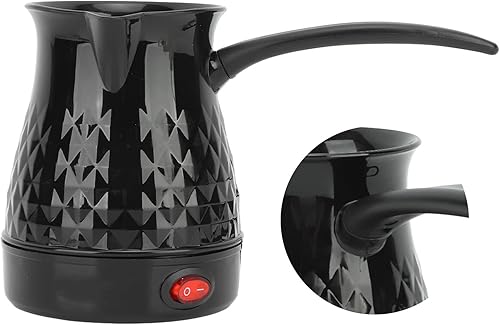 Miniatura 7 de ciciglow Cafetera eléctrica, 20.3 fl oz, hervidor de té eléctrico de acero inoxidable, antiquemaduras, incluso calefacción, cafetera con mango