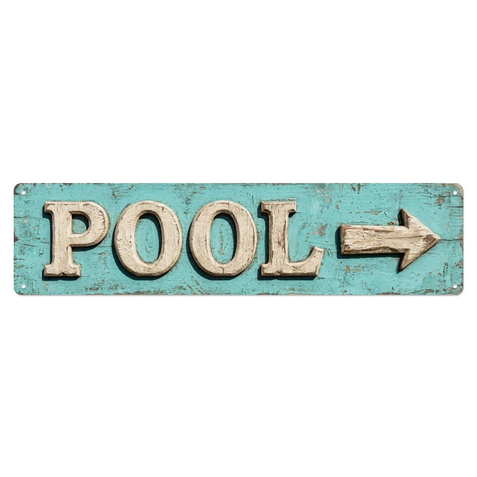 Swimming Pool Vintage Aqua Metal Tin Skinny Sign Plaque Wall Decor for Cafe, Club Bar, Office, Home Garden Metal Poster 4x16Inch